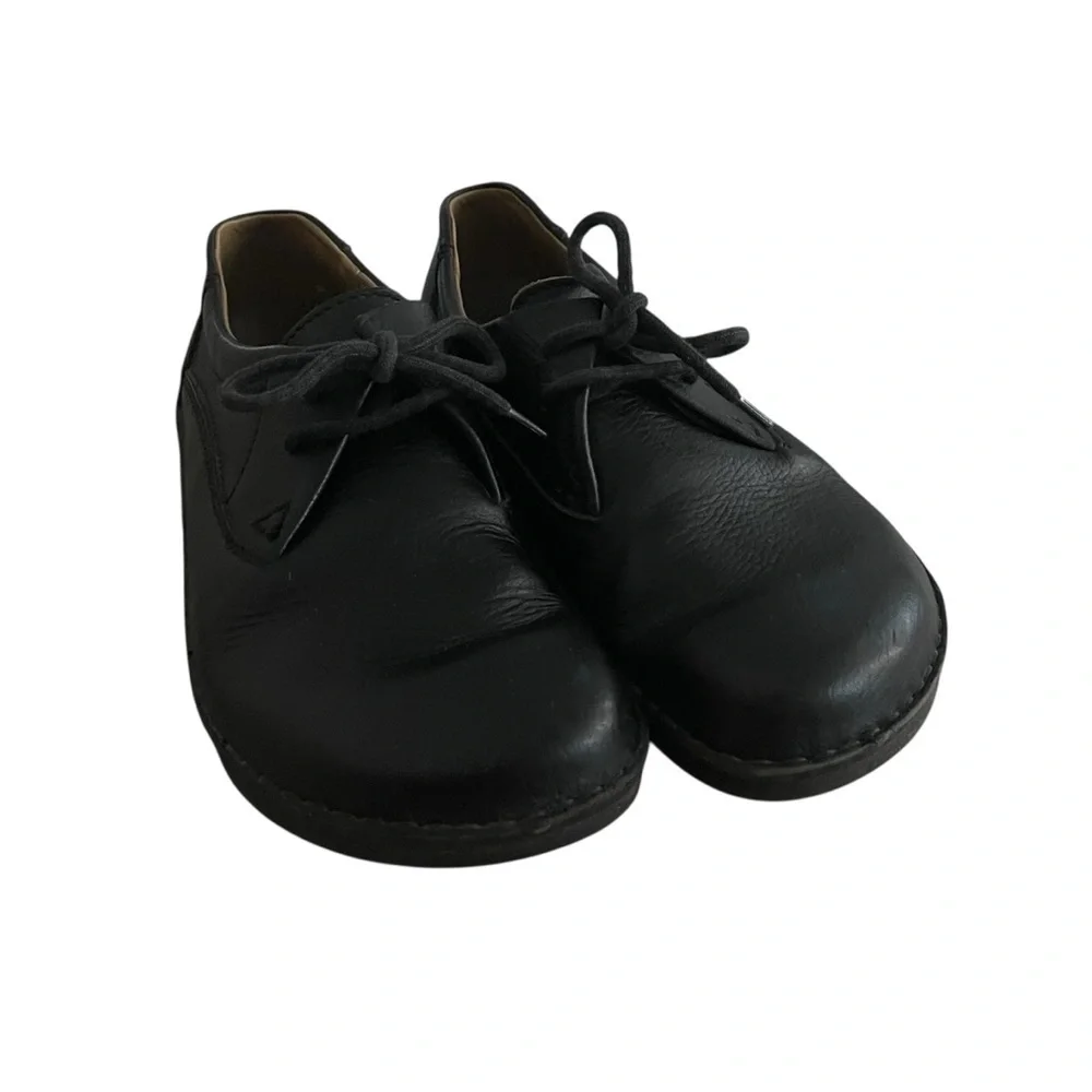 Birkenstock Black Leather Slip-On Loafers Man Size 13